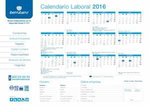 Ibermutuamur publica el calendario laboral 2016 rellenable
