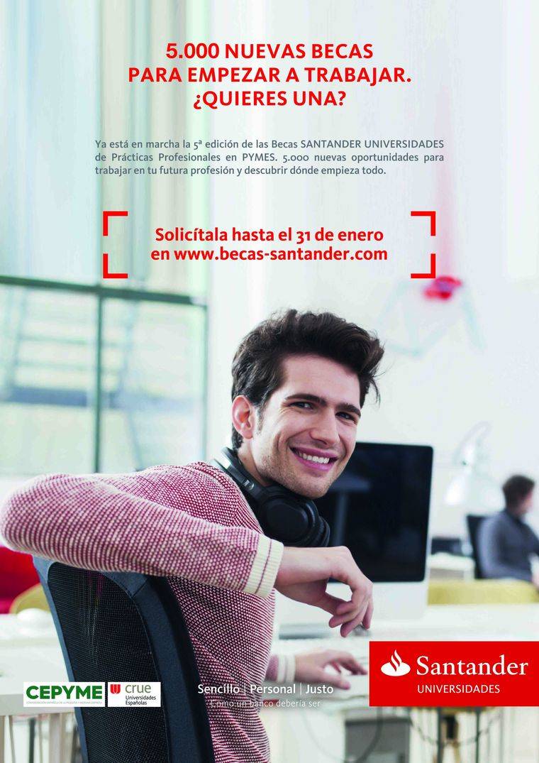 Los universitarios españoles ya pueden solicitar una de las 5.000 Becas Santander de Prácticas en PYMEs