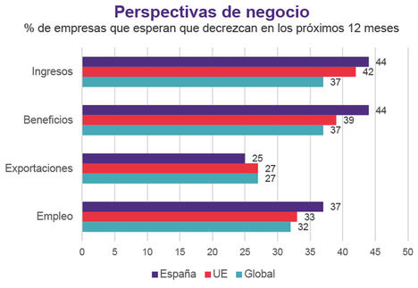 4 de cada 10 empresarios españoles espera una caída de sus ingresos y beneficios el próximo año