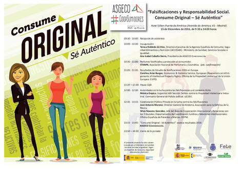 ASGECO organiza en Madrid su tercera jornada: “Falsificaciones y Responsabilidad Social. Consume Original - Sé Autentico”
