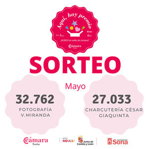 Un establecimiento de San Esteban de Gormaz y otro de Soria reparten las papeletas ganadoras del sorteo de Aquí hay Premio en el mes de mayo