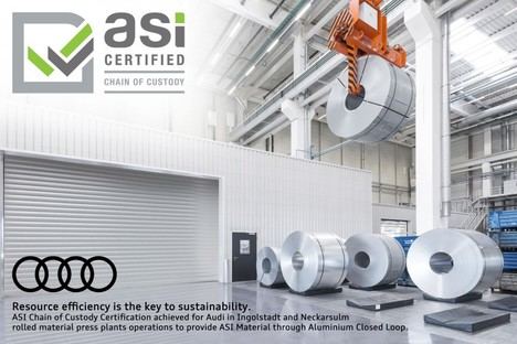 Audi recibe el certificado de Cadena de Custodia de la Aluminium Stewardship Initiative
