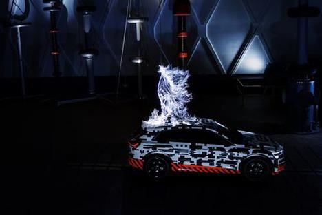 El Audi e-tron Prototype en una jaula de Faraday