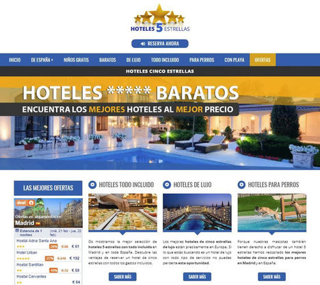 Aumentan las reservas de hoteles de 5 estrellas gracias a Hoteles5E
