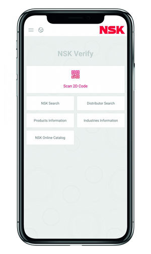 La aplicación NSK Verify se ha actualizado para incluir rodamientos industriales