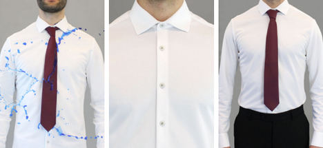 Camisa blanca Slim Fit con cuello italiano. PVP: 84€