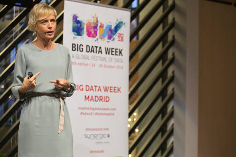 Carme Artigas, CEO y fundadora de Synergic Partners, durante su intervención en la Big Data Week Madrid 2016.