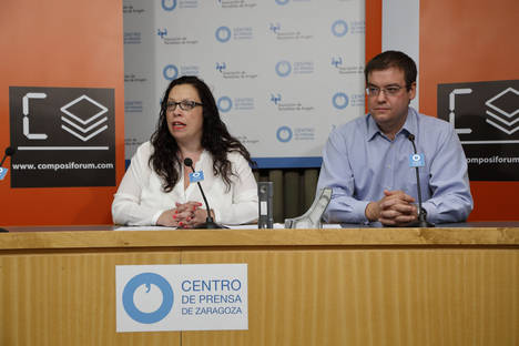 Directora de Investigación de Aitiip Centro Tecnológico, Berta Gonzalvo y responsable de Proyectos de COMPOSITEAS, Pascual Gracia 