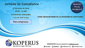 Conferencia de compliance para empresas, el 17 de enero en la sala de conferencias de Koperus