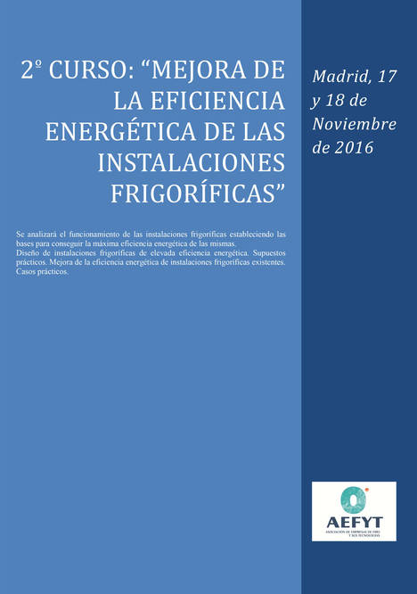 La eficiencia energética centra el programa de cursos sobre refrigeración del otoño de AEFYT