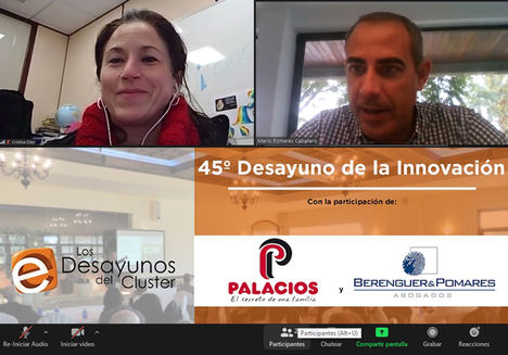 Intervención de los participantes en el Desayuno del Cluster: Cristina Díez (Grupo Palacios) y Mario Pomares (Berenguer & Pomares).