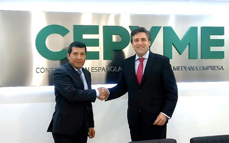 El Embajador de Nicaragua en España, D. Carlos Midence y el Secretario General de CEPYME, Pedro Fernández Alén.