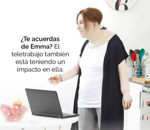 Emma, la trabajadora del futuro, muestra las secuelas de salud que el teletrabajo puede haber acelerado