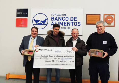 Grupo Miguel Vergara entrega al Banco de Alimentos 290 kilogramos de carne gracias a los goles del Real Valladolid