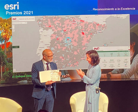 El INE recibe el mayor reconocimiento internacional por el uso de tecnología geoespacial durante la Conferencia Esri España 2021