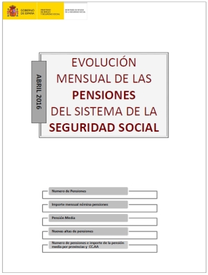 Descargue el informe “Evolución mensual de las pensiones del sistema de la Seguridad Social - Abril 2016”