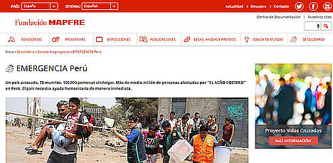 Fundación Mapfre pone en marcha su campaña de ayuda en emergencias para Perú