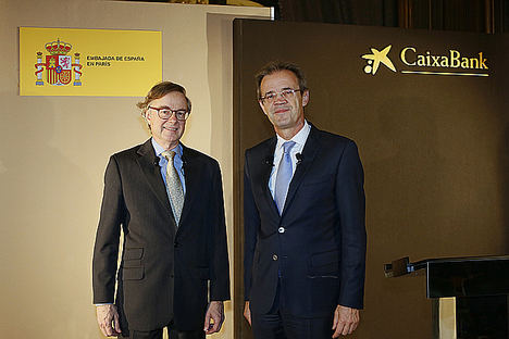 Fernando Carderera Soler, embajador de España de la República Francesa; y Jordi Gual, presidente del grupo CaixaBank.