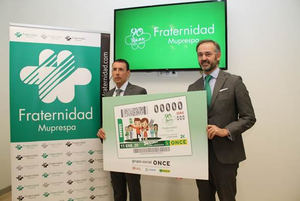 Fraternidad-Muprespa y ONCE presentan un cupón conmemorativo del motivo del 90 aniversario de la Mutua