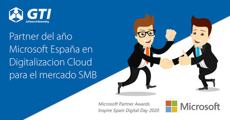GTI ha recibido el premio al Partner del año en Digitalización Cloud para el mercado SMB de la mano de Microsoft