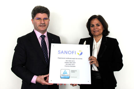 Gonzalo de Castro, director general de TÜV Rheinland y Margarita López Acosta, directora general de Sanofi España.