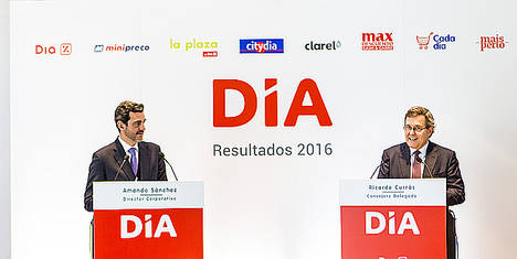 Ricardo Currás, Consejero Delegado de Grupo DIA, y Amando Sánchez, Director Corporativo de Grupo DIA. 