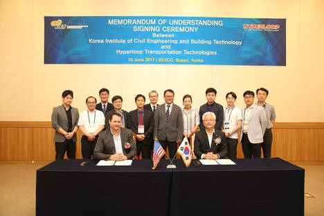 Hyperloop Transportation Technologies (HTT) firma una licencia de tecnología en Corea del Sur