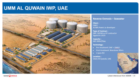 Veolia Water se adjudica el proyecto de desalación más grande de los Emiratos del Norte por 255 millones de dólares
