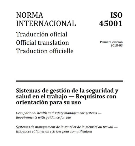 Publicada la ISO 45001