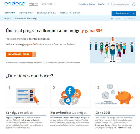 Endesa confía en el marketing de recomendación con el programa “Ilumina a un amigo”