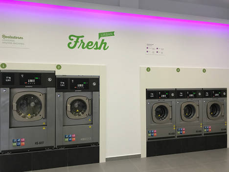 Imagen de la 45ª lavandería Fresh Laundry, situada en la Avenida Diagonal 78.