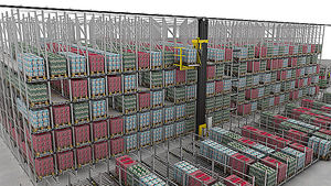 Interroll completa la plataforma de transporte modular de paletas MPP con el transelevador y el carro transfer