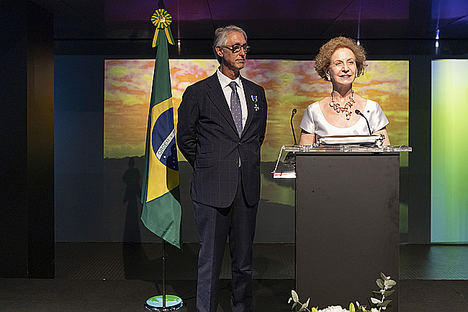 Javier Mirallas, Presidente de la Cámara de Comercio Brasil-Cataluña y la Cónsul General de Brasil en Barcelona, Embajadora Ligia Maria Scherer.