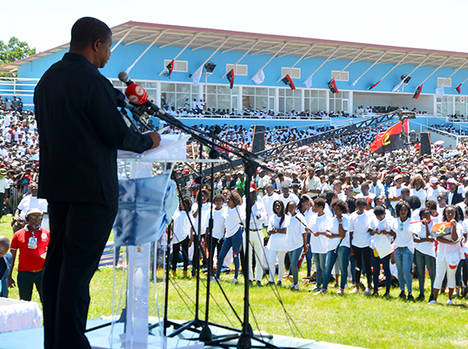 João Lourenço fue el encargado de dar el discurso en los actos de conmemoración del Día de la Paz.