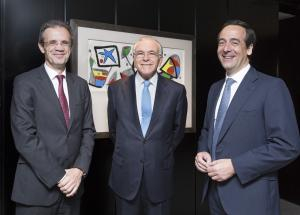 Jordi Gual, Isidro Fainé y Gonzalo Gortázar