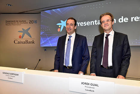 Jordi Gual, presidente de CaixaBank y Gonzalo Gortázar, consejero delegado de CaixaBank.
