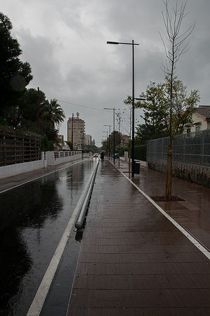 Un pavimento cerámico, diseñado por el ITC, podría aliviar las inundaciones provocadas por la gota fría