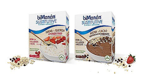 La Bendita Agencia diseña los packs de las nuevas cremas de cereales y semillas de Bimanán Sustitutive