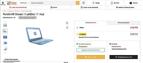 La diferencia de precio de un portátil en dos tiendas online puede superar hasta el 65%