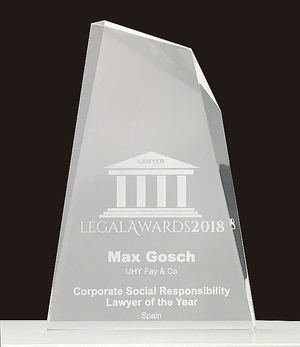 Max Gosch, CEO de UHY Fay & Co Madrid, es galardonado con un Legal Awards