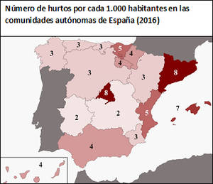 Los comercios españoles registran 5 hurtos por cada mil habitantes