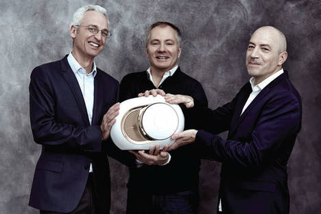 Los fundadores de Devialet: Pierre-Emmanuel Calmel, Quentin Sannié y Emmanuel Nardin.