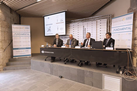 Fernando Peña, José Antonio Pérez, Adolfo Campos y Modesto González en el repaso del Plan de actuación.