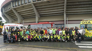 Más de 150 profesionales participan en un ejercicio práctico de Emergencias en Illunbe (San Sebastián)