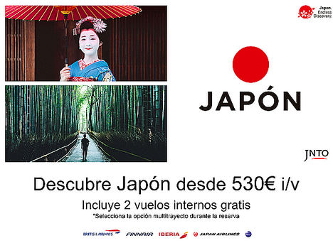 Turismo de Japón lanza una oferta con Iberia, Japan Airlines, British Airways y Finnair para impulsar el turismo español a Japón