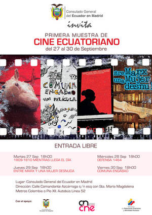 Muestra de cine ecuatoriano se proyectará del 27 al 30 de septiembre en el Consulado de Ecuador en Madrid