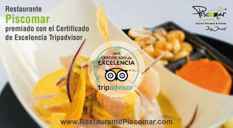 El restaurante Piscomar by Jhosef Arias galardonado con el certificado de excelencia 2017