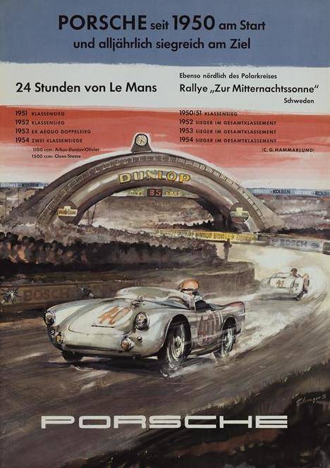 20 carteles históricos de Porsche en Le Mans