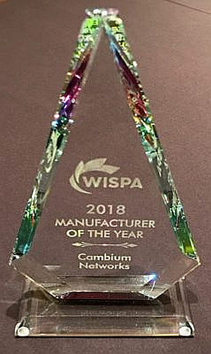 Cambium Networks galardonada con el premio Top Industry de WISPA