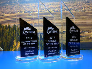 La Asociación WISPA entrega a Cambium Networks los tres mejores premios de la industria inalámbrica